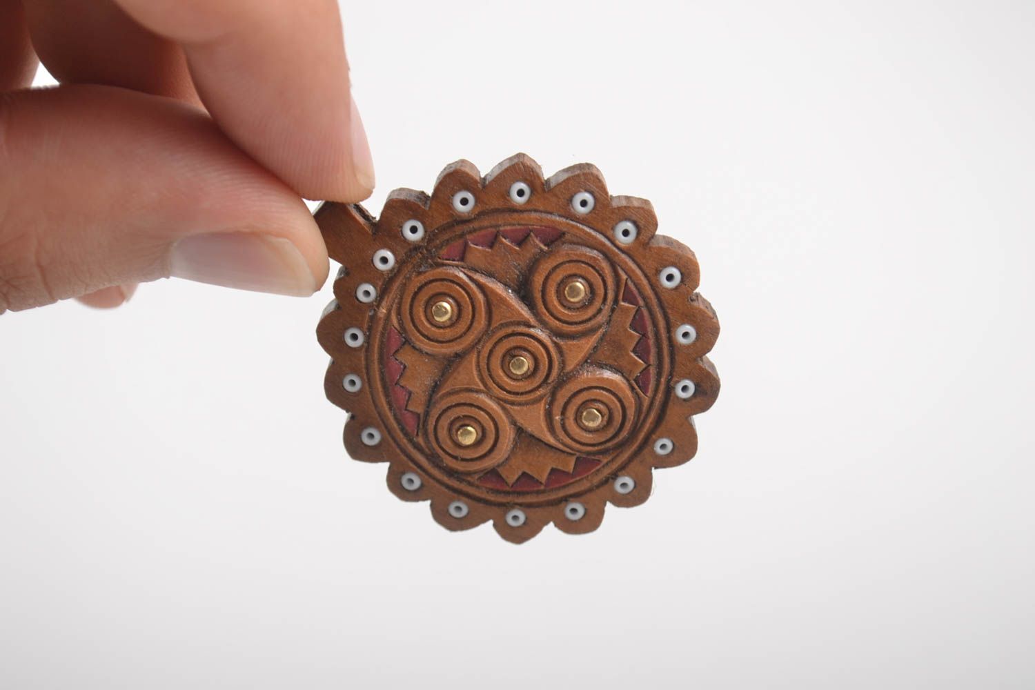 Wooden pendant handmade necklace ethnic jewelry wooden necklace gifts for her photo 5