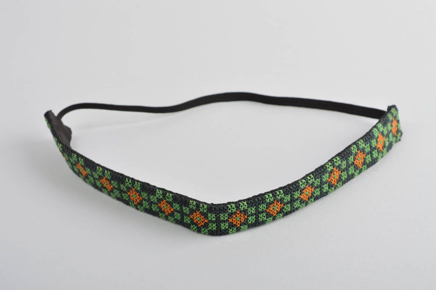 Handmade hair accessory stylish headband with embroidery unusual headband photo 3