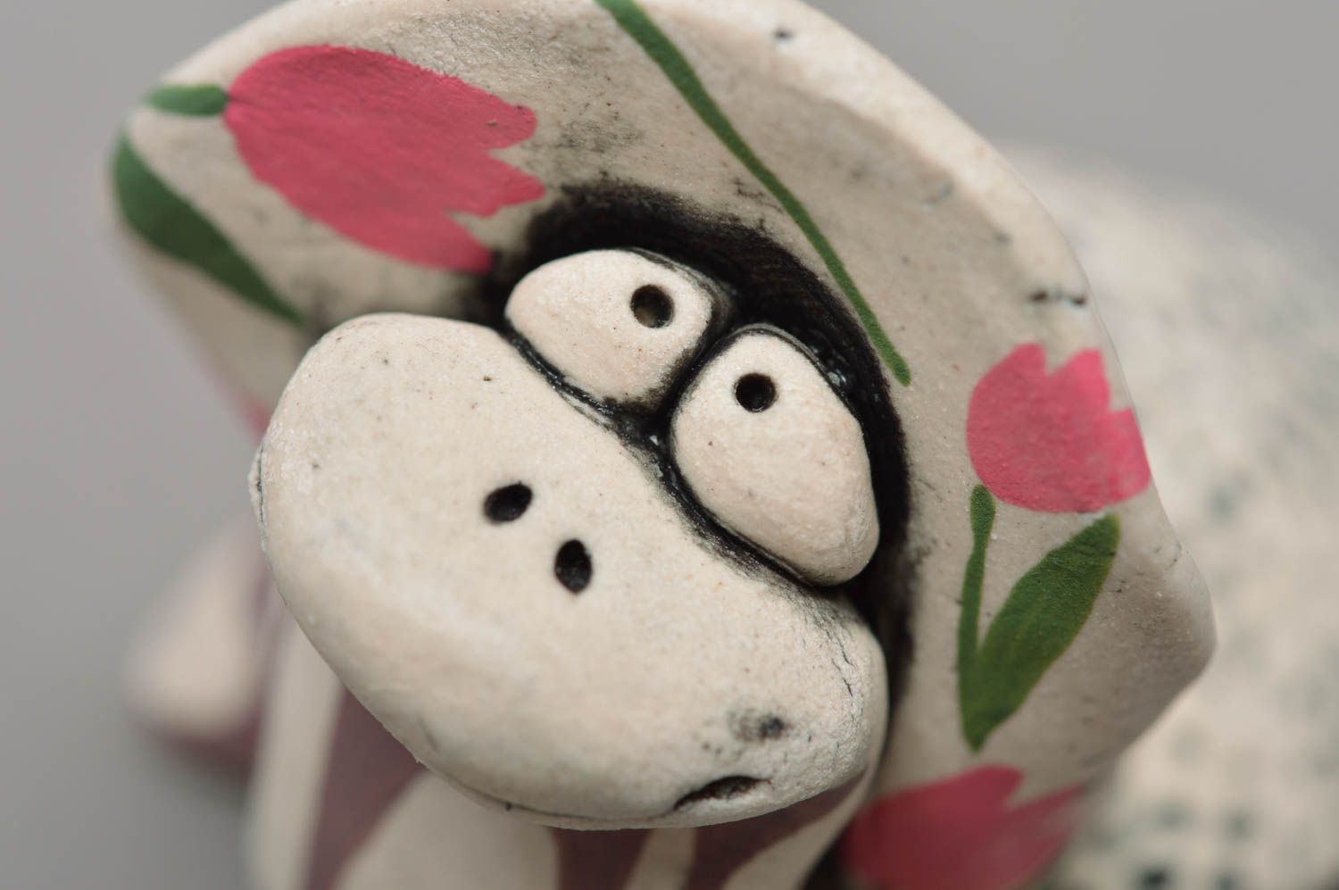 Figura de porcelana hecha a mano animal en miniatura decoración de escritorio  foto 2