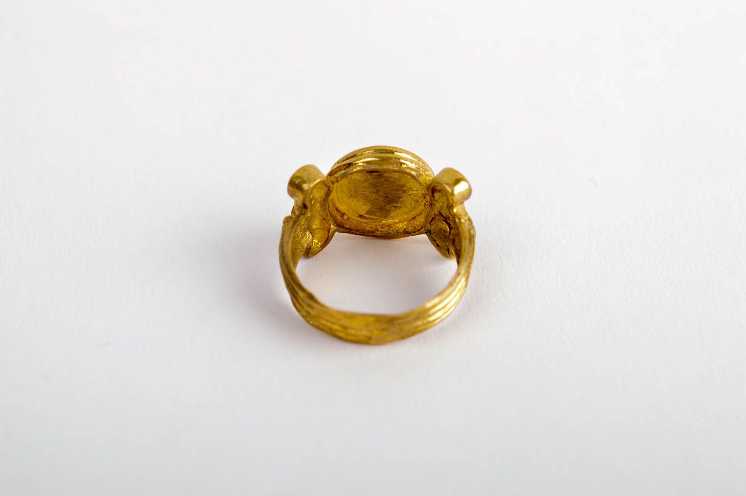 Unusual handmade metal ring stylish brass ring modern jewelry designs gift ideas photo 5