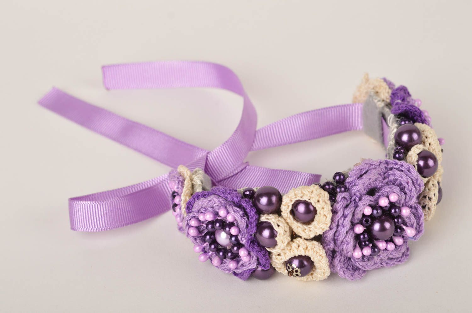 Unusual handmade wrist bracelet designs flower bracelet crochet ideas gift ideas photo 3