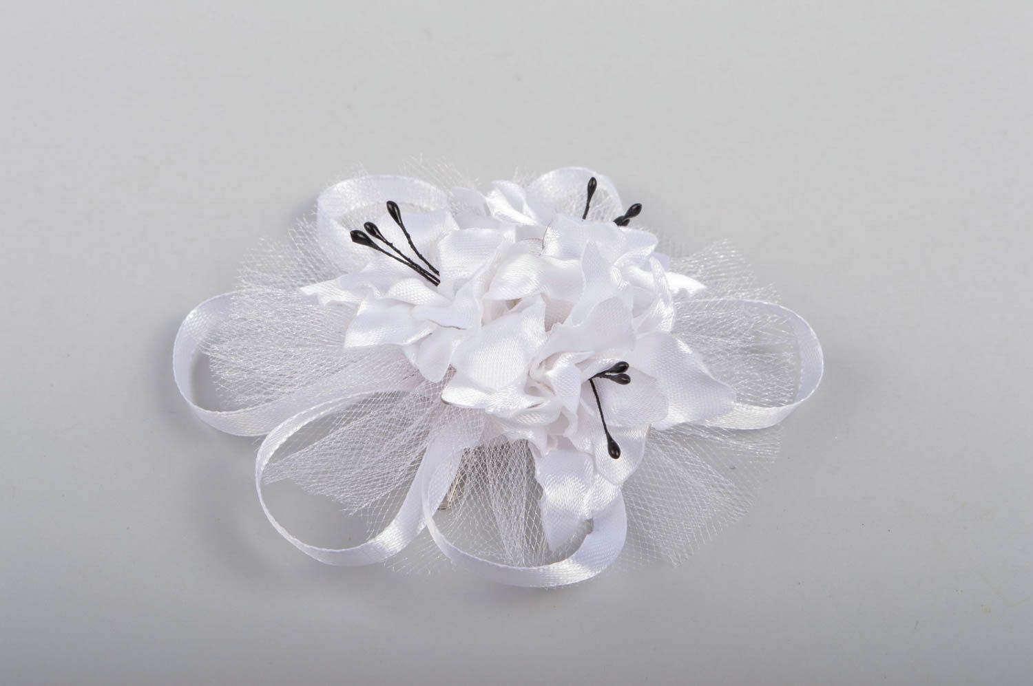 Handmade hair clip ribbon hair clip flowers for hair flower hair clip  photo 1