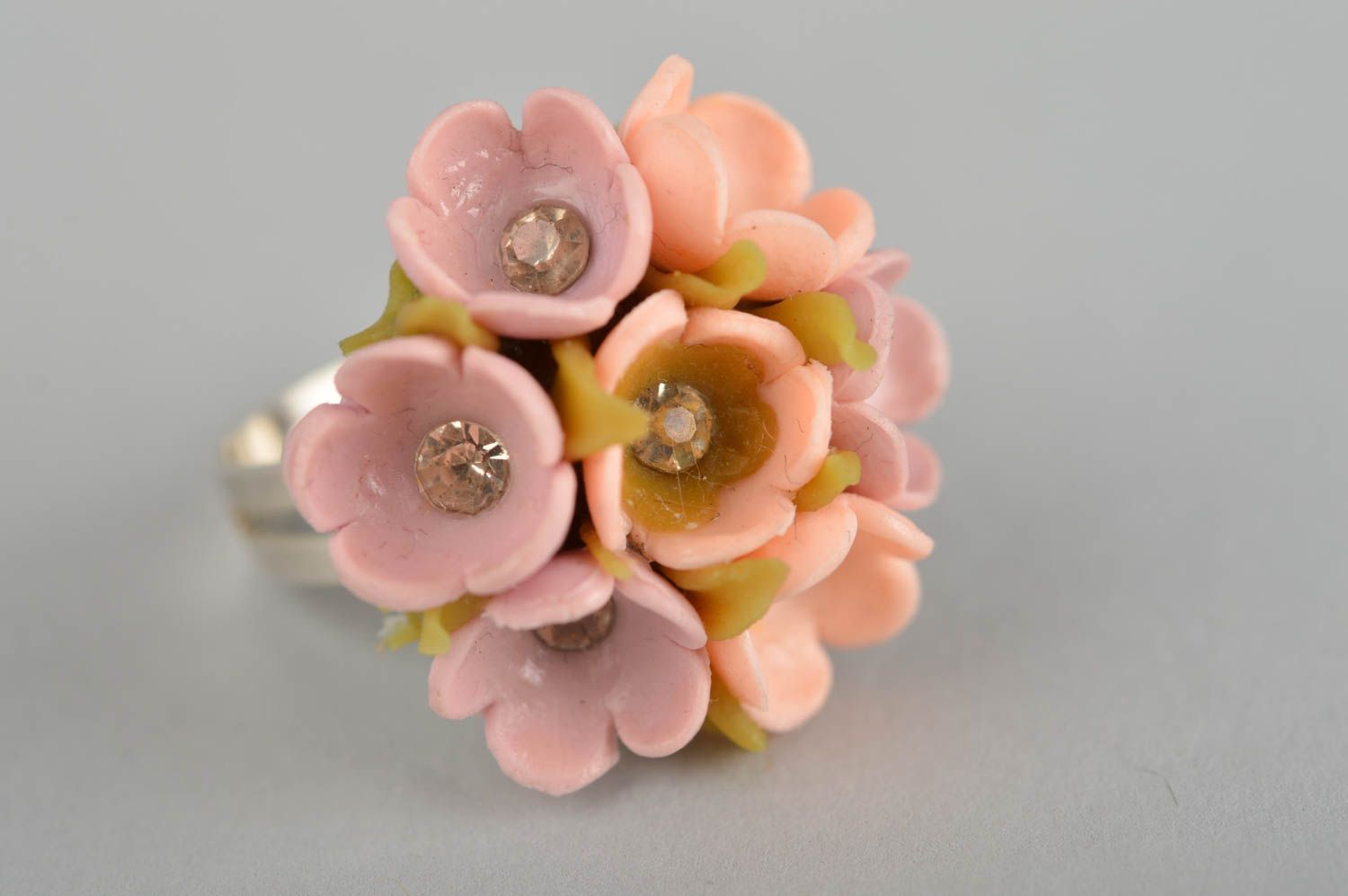 Gentle handmade flower ring artisan jewelry designs handmade gifts for her photo 1