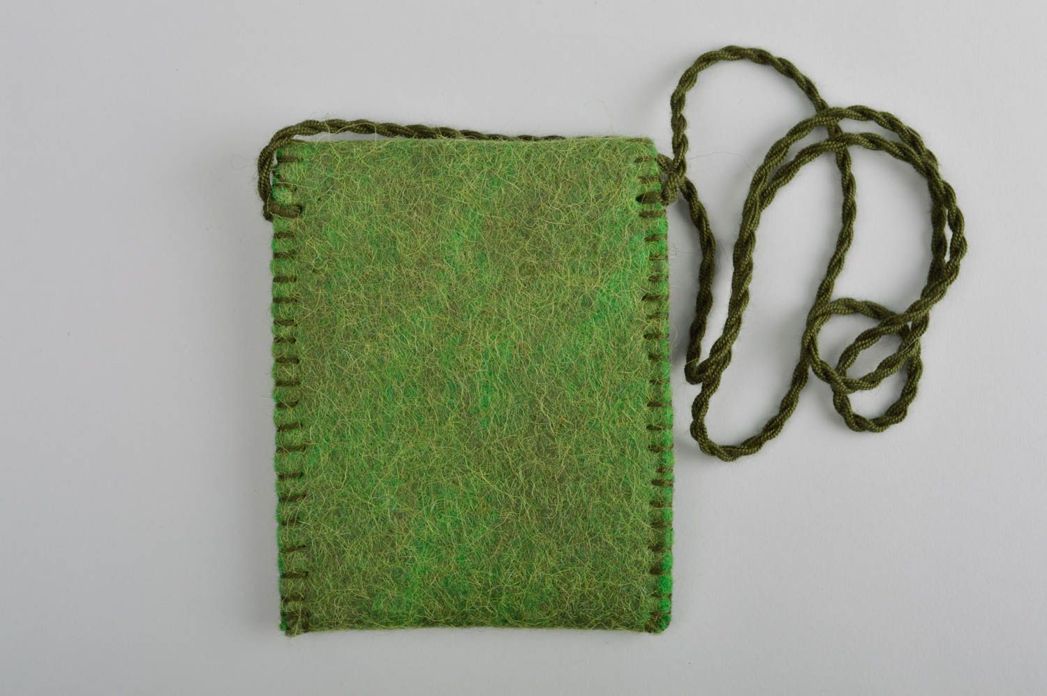 Handmade Accessoire für Frauen Filz Tasche Geschenk für Frauen grün mit Blume foto 3