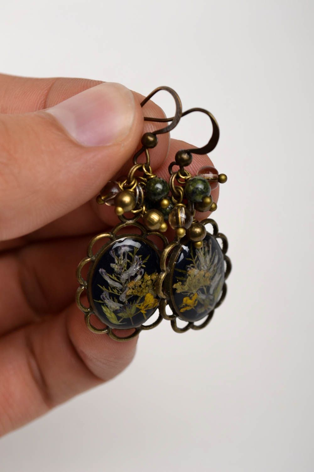 Handmade earrings with charms unusual beautiful earrings stylish jewelry photo 5
