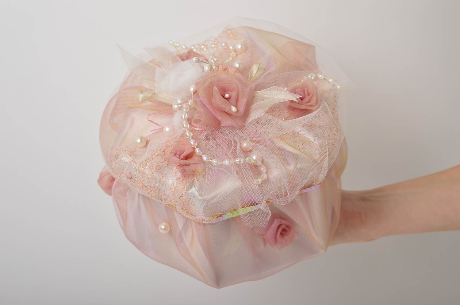 Корзинка для цветов хэнд мэйд свадебная корзинка розовая свадебный аксессуар фото 2