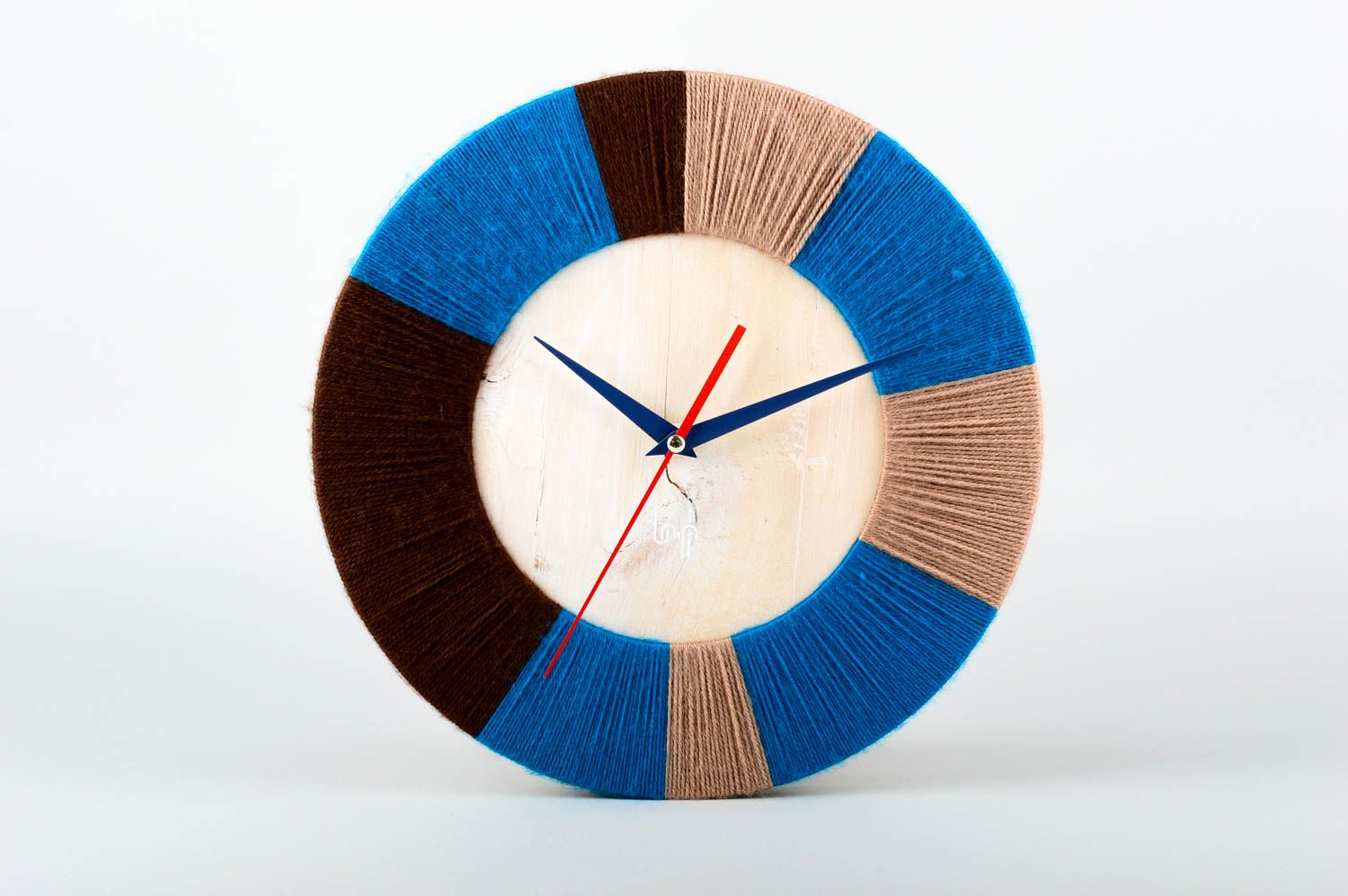 Необычные часы яркие ручной работы деревянные часы круглые настенные часы фото 1