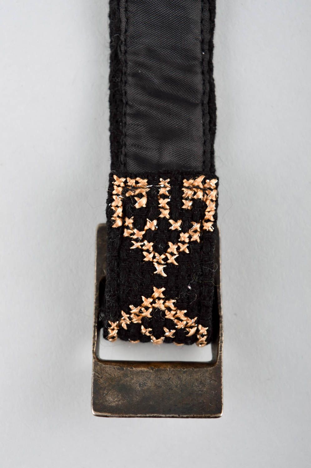 Beautiful handmade textile belt embroidered belt cross stitch fashion trends photo 3