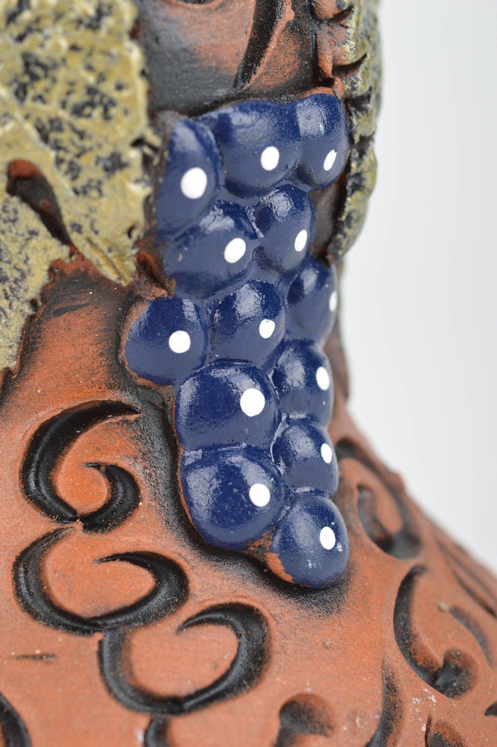 Авторский керамический колокольчик из красной глины ручной работы Урожай фото 4
