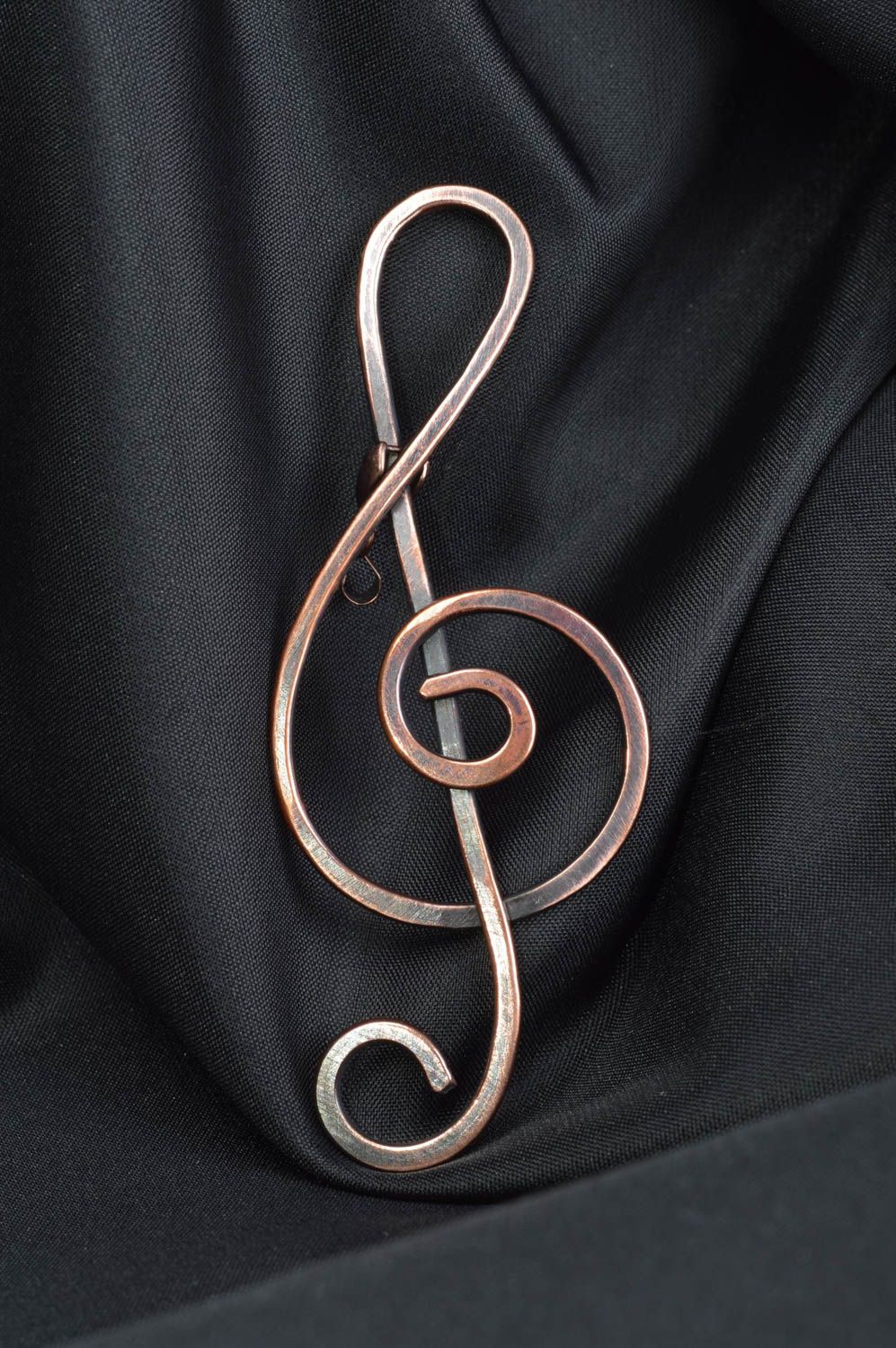 Treble clef necklace handmade copper pendant necklace fashion jewelry photo 1