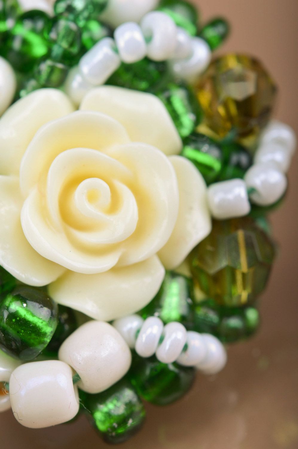 Stilvolles Schmuck Set handmade Ohrringe Blumen und Ring aus Polymerton für Damen foto 4