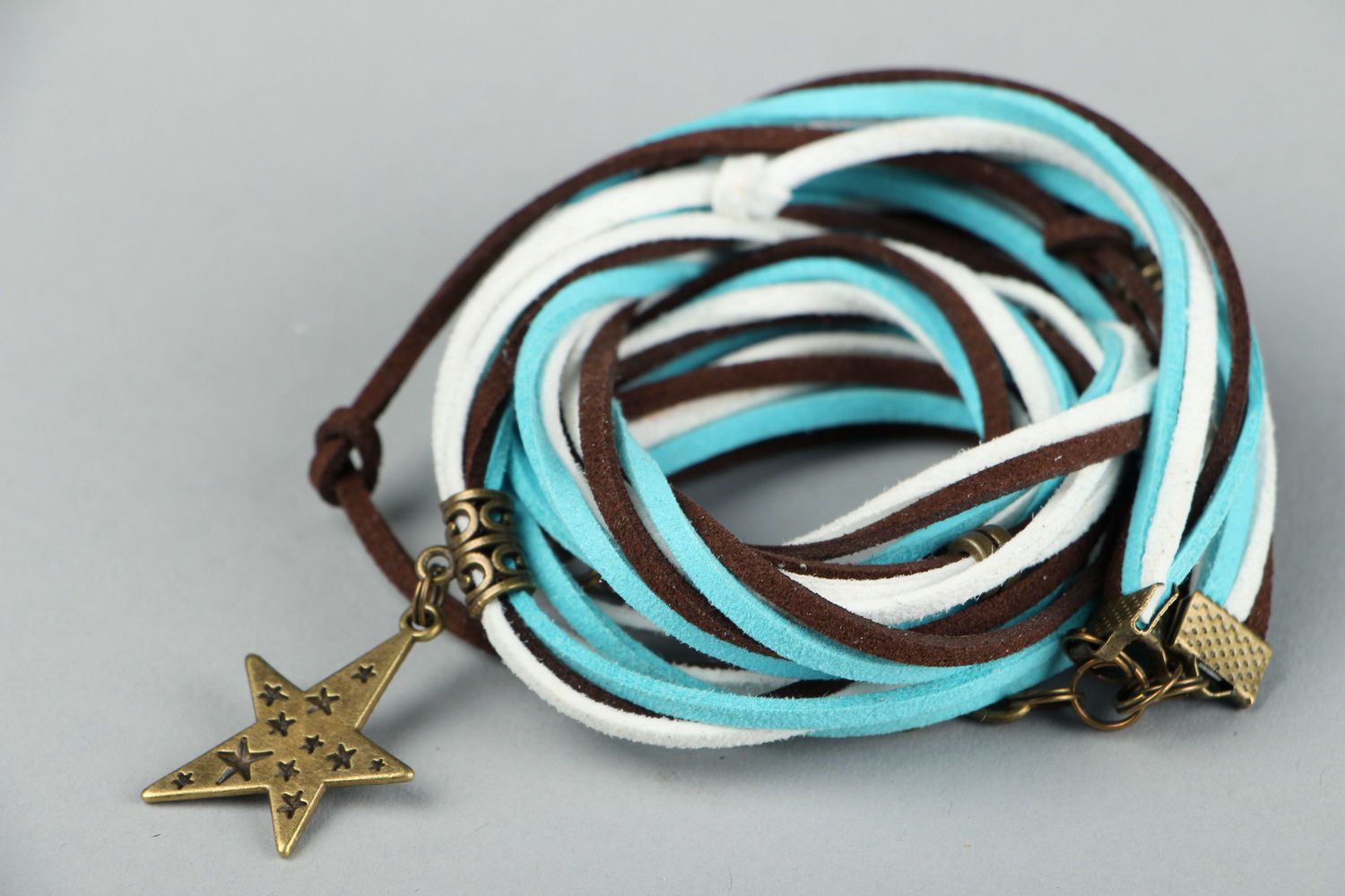 Suede bracelet for bright girls photo 2
