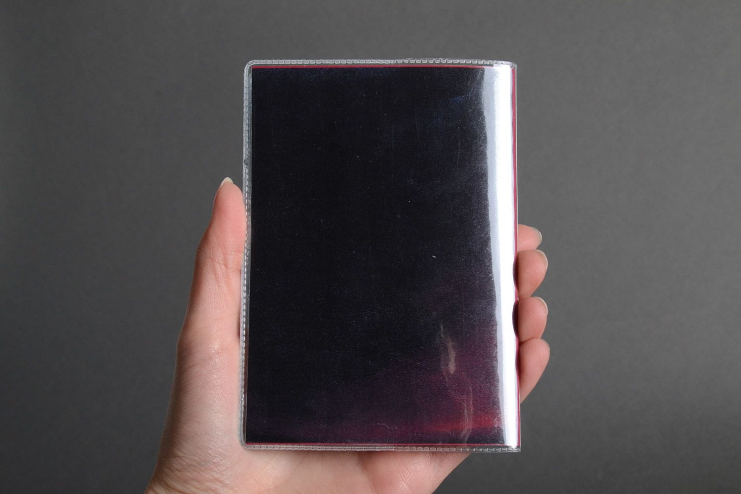 Joli étui pour passeport en plastique avec imprimé fait main noir original Chat photo 5