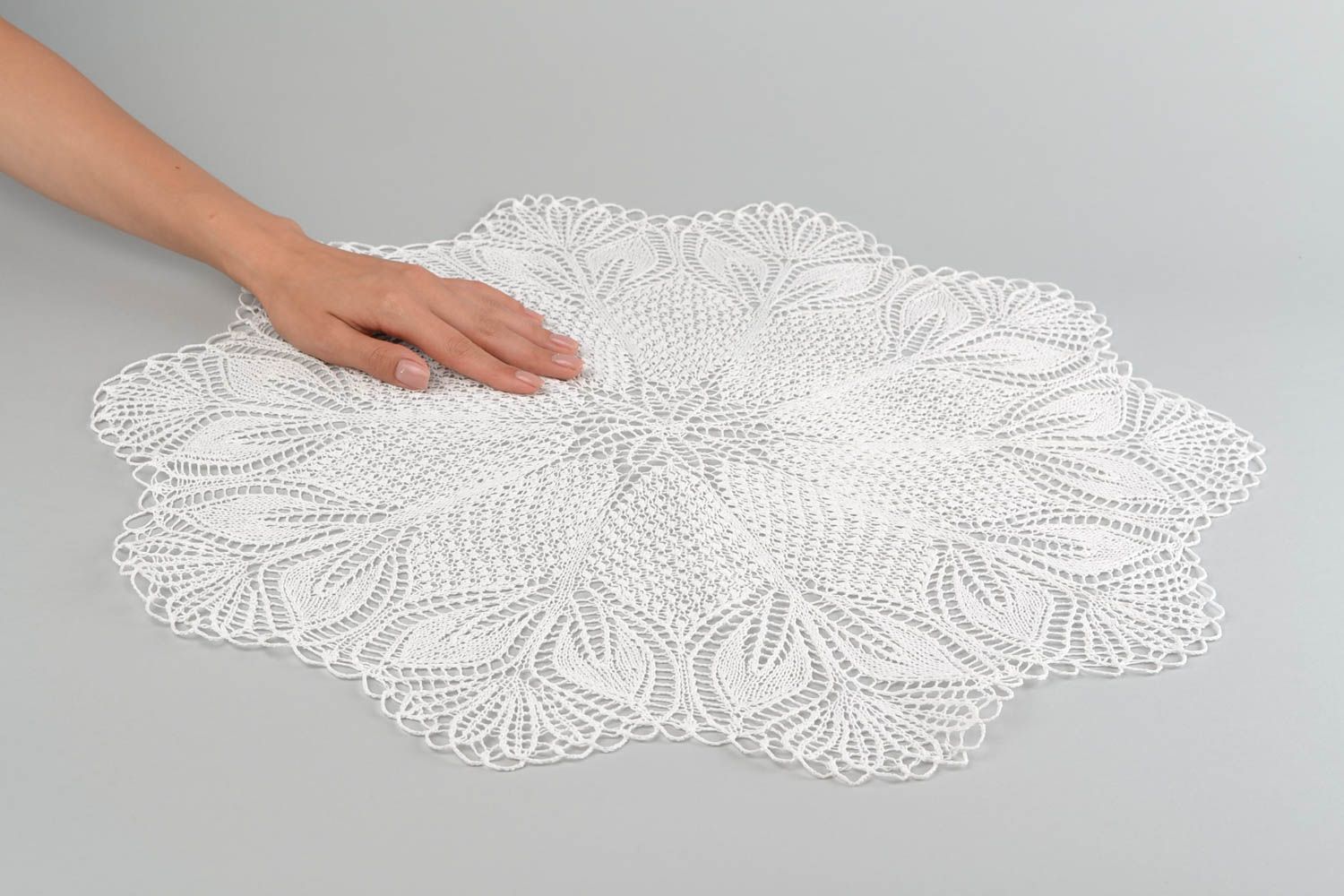 Handmade knitted table napkin crocheted napkin home decor interior tablecloth photo 2