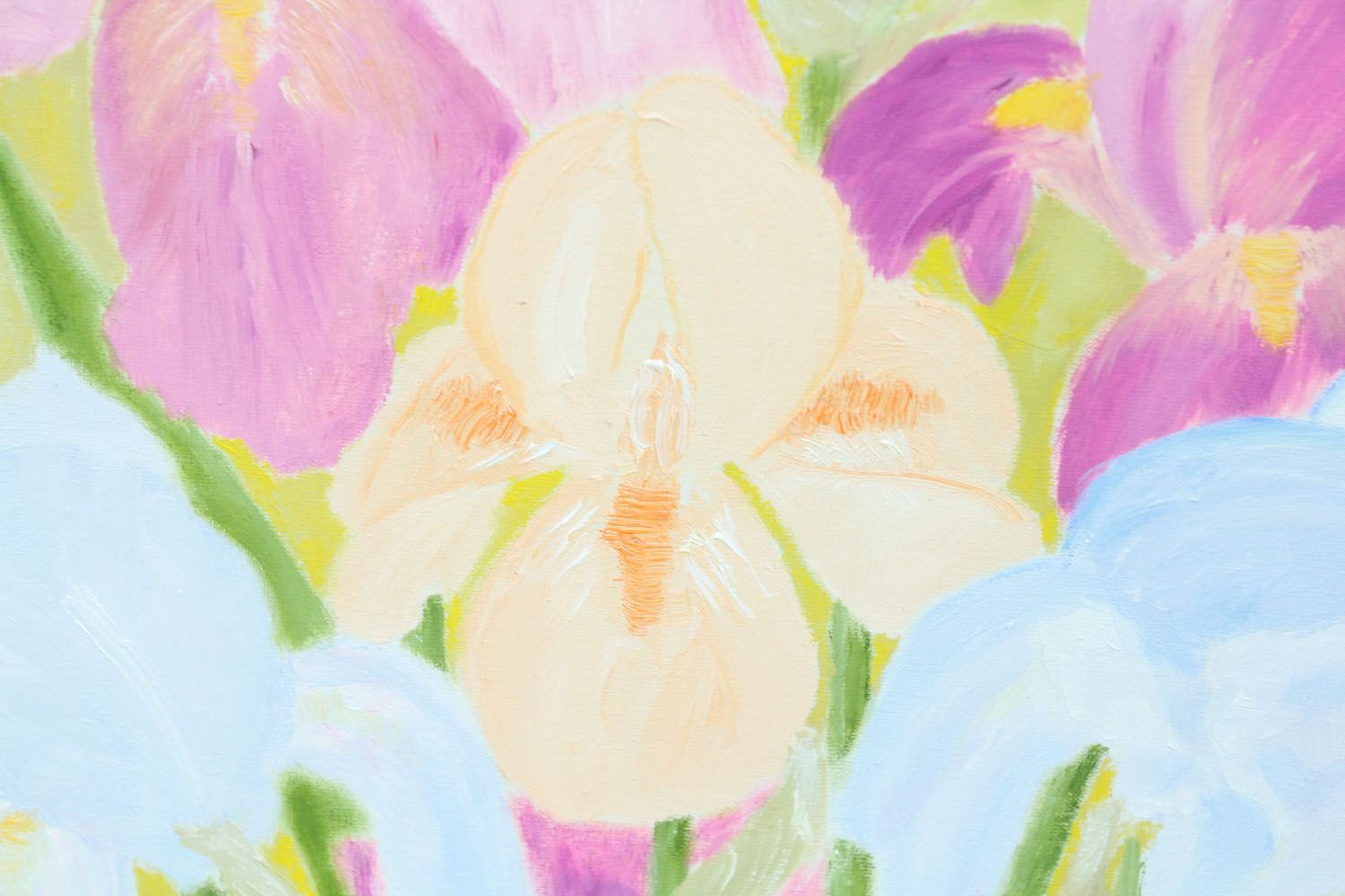 Peinture à l'huile sur toile Iris faite main photo 4