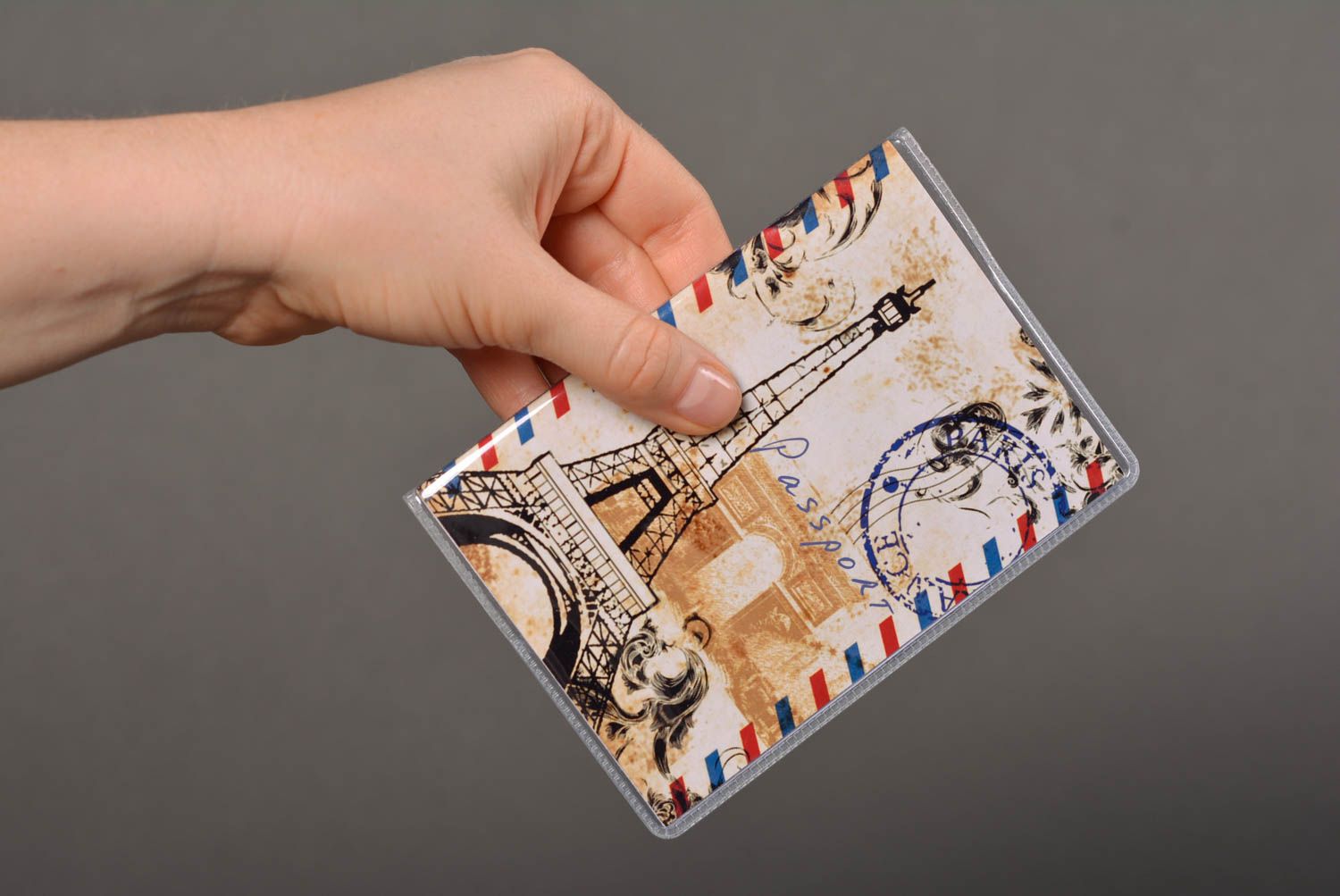 Handmade Reisepass Umschlag Geschenk für Mädchen Pass Schutzhülle Paris Symbole foto 4