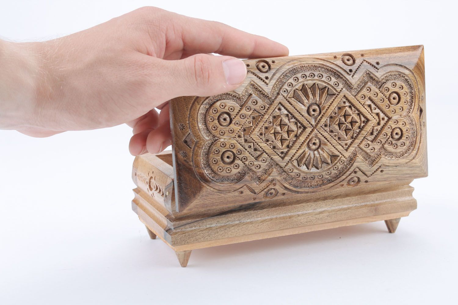 Carved wooden box photo 4