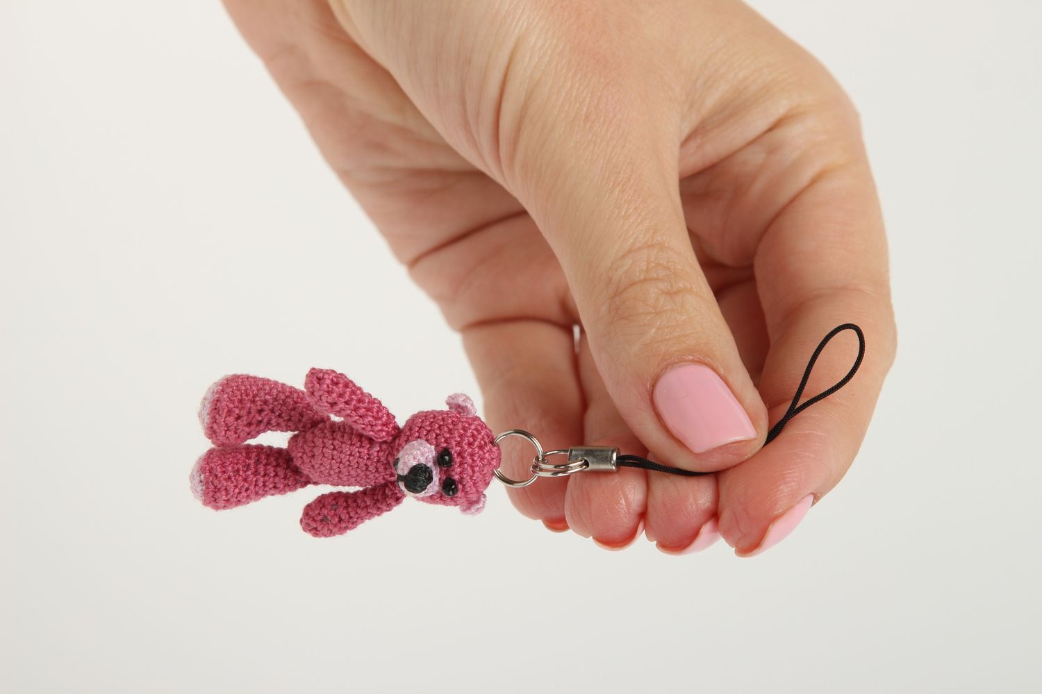 Handmade Schmuck Schlüsselanhänger gehäkelt Geschenk für Freundin Handy Anhänger foto 5