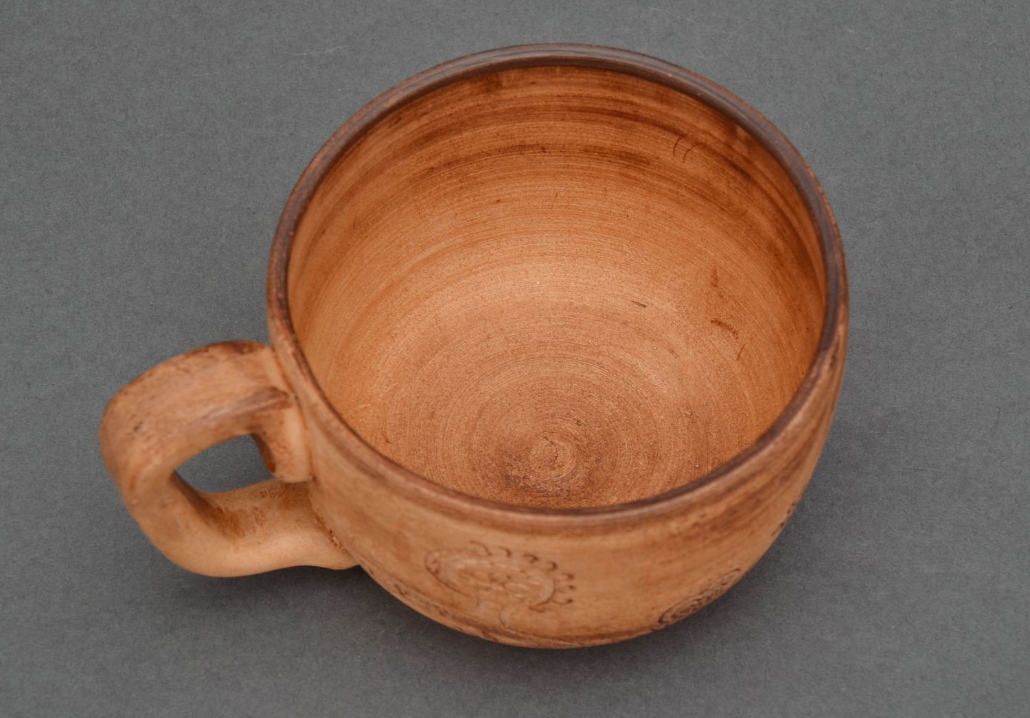 Tasse céramique faite main Mug original marron Vaisselle design argile blanche photo 3