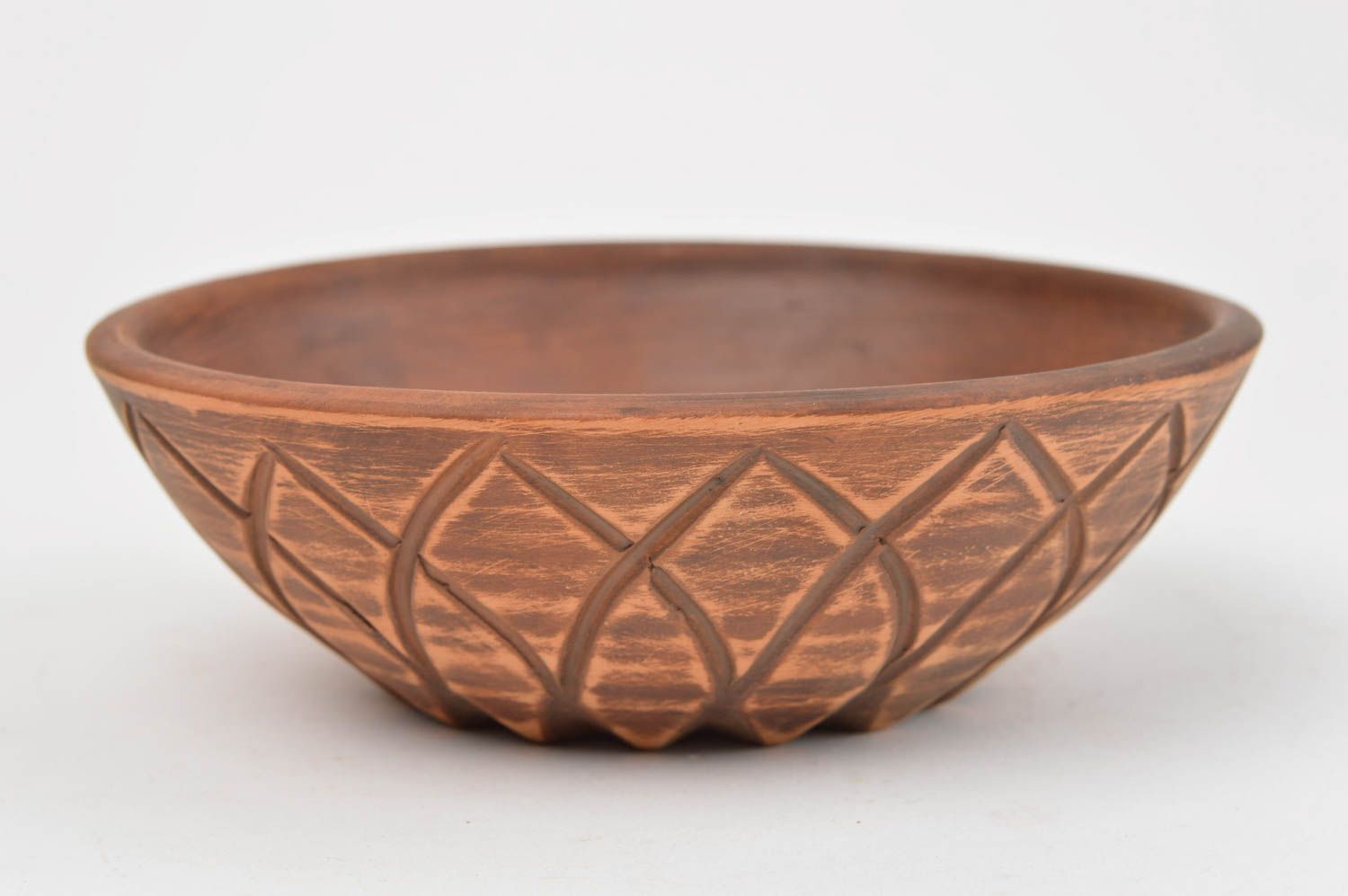 Unusual handmade clay salad bowl designer ceramic bowl pottery tableware photo 3