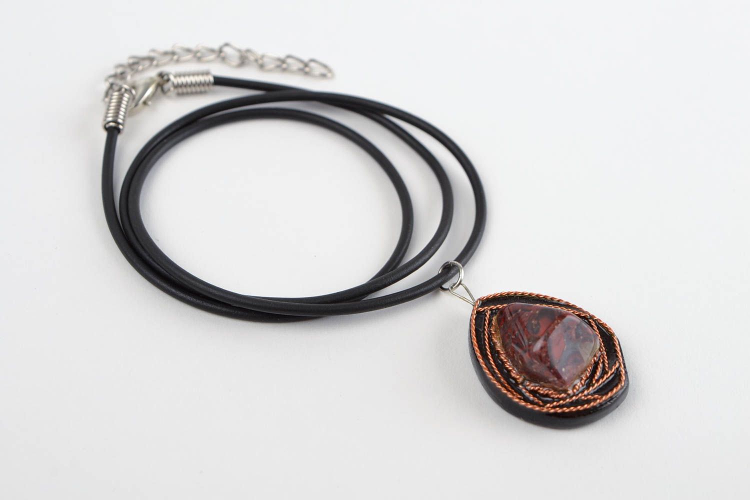 Handmade necklace pendant necklace wooden pendant designer accessories  photo 2