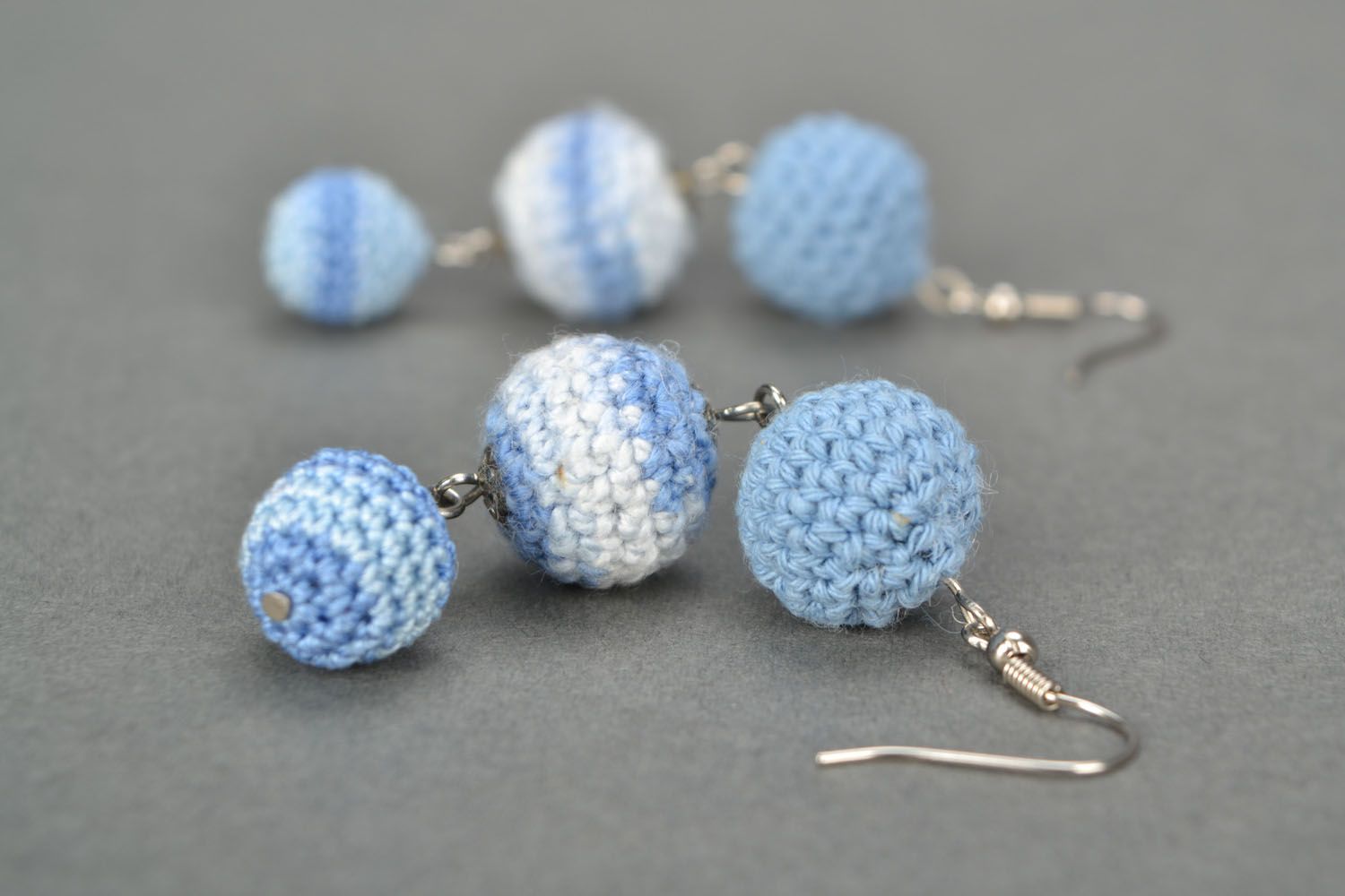 Long crocheted earrings photo 1