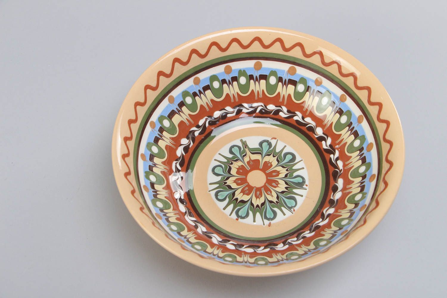 Cuenco de cerámica plato para sopa original artesanal de arcilla volumen 600 ml foto 3