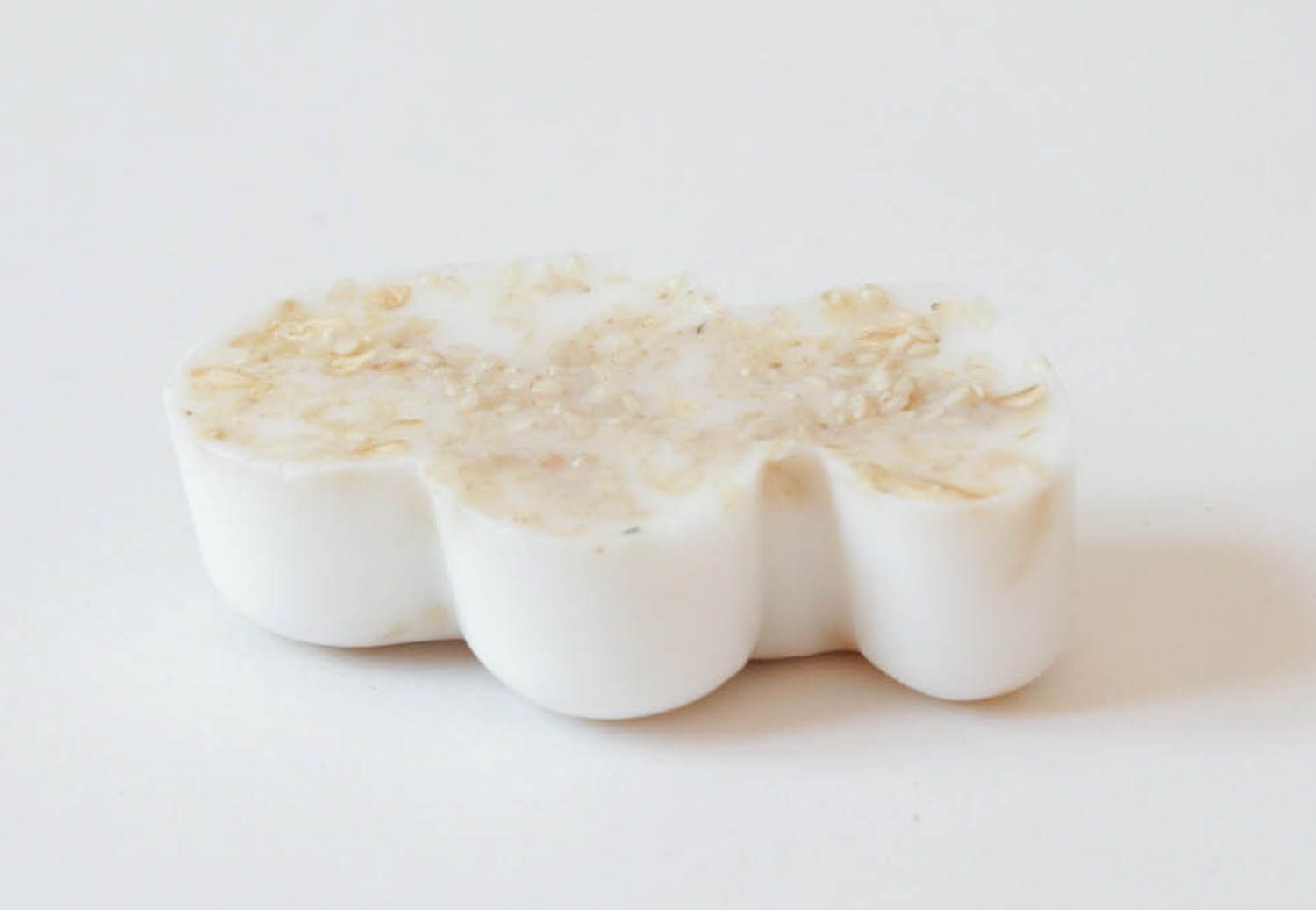 Natural scrub soap with oatmeal and wheat photo 2