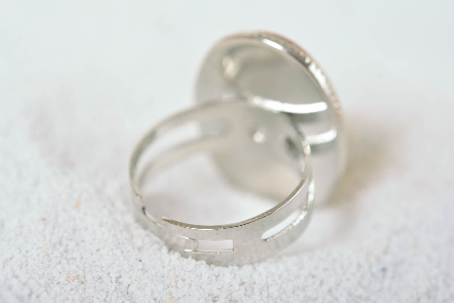 Кольцо ручной работы модная бижутерия круглое кольцо с цветочным принтом фото 5