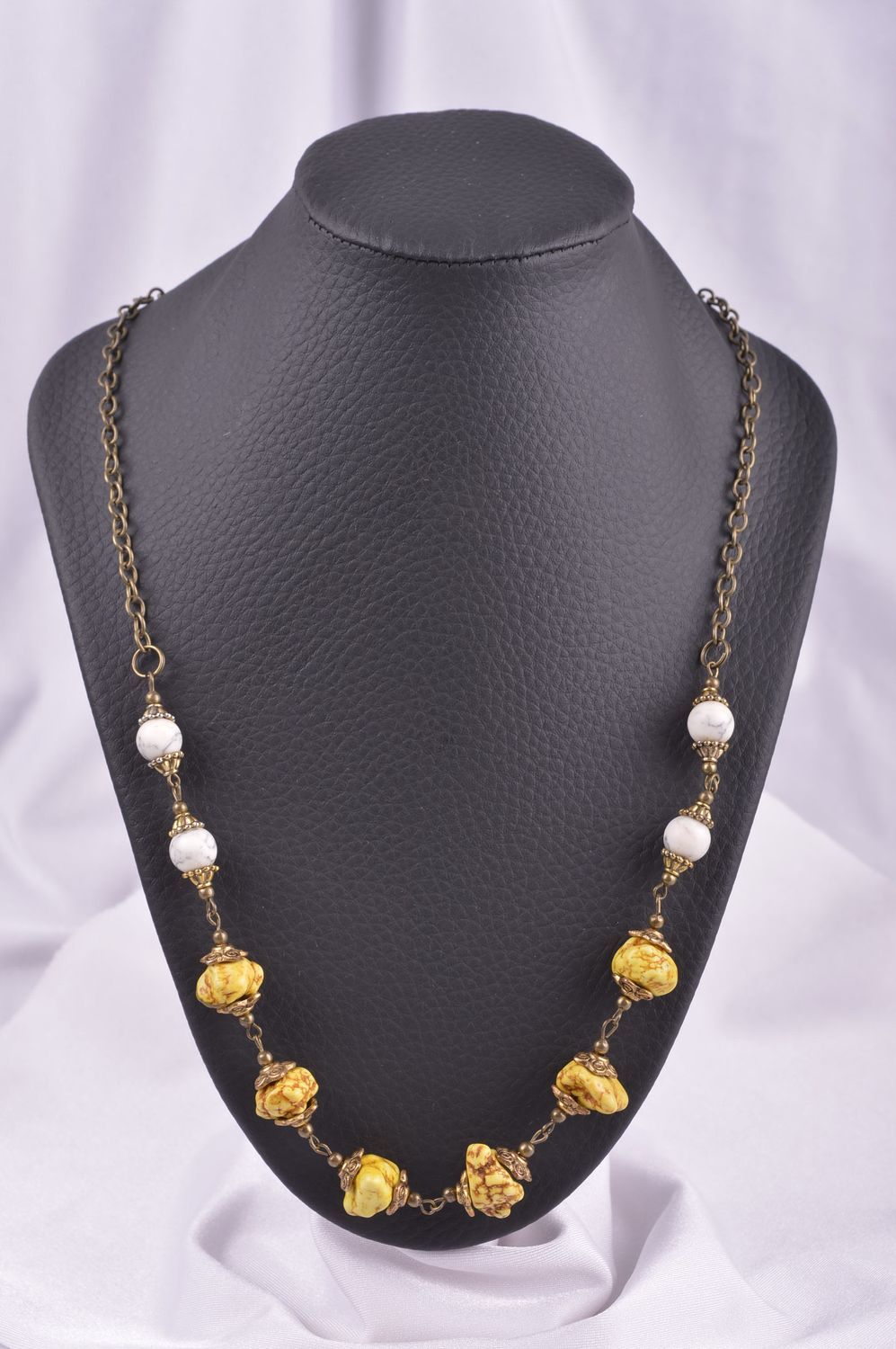 Handmade elegant necklace unusual stylish jewelry elite designer necklace photo 2