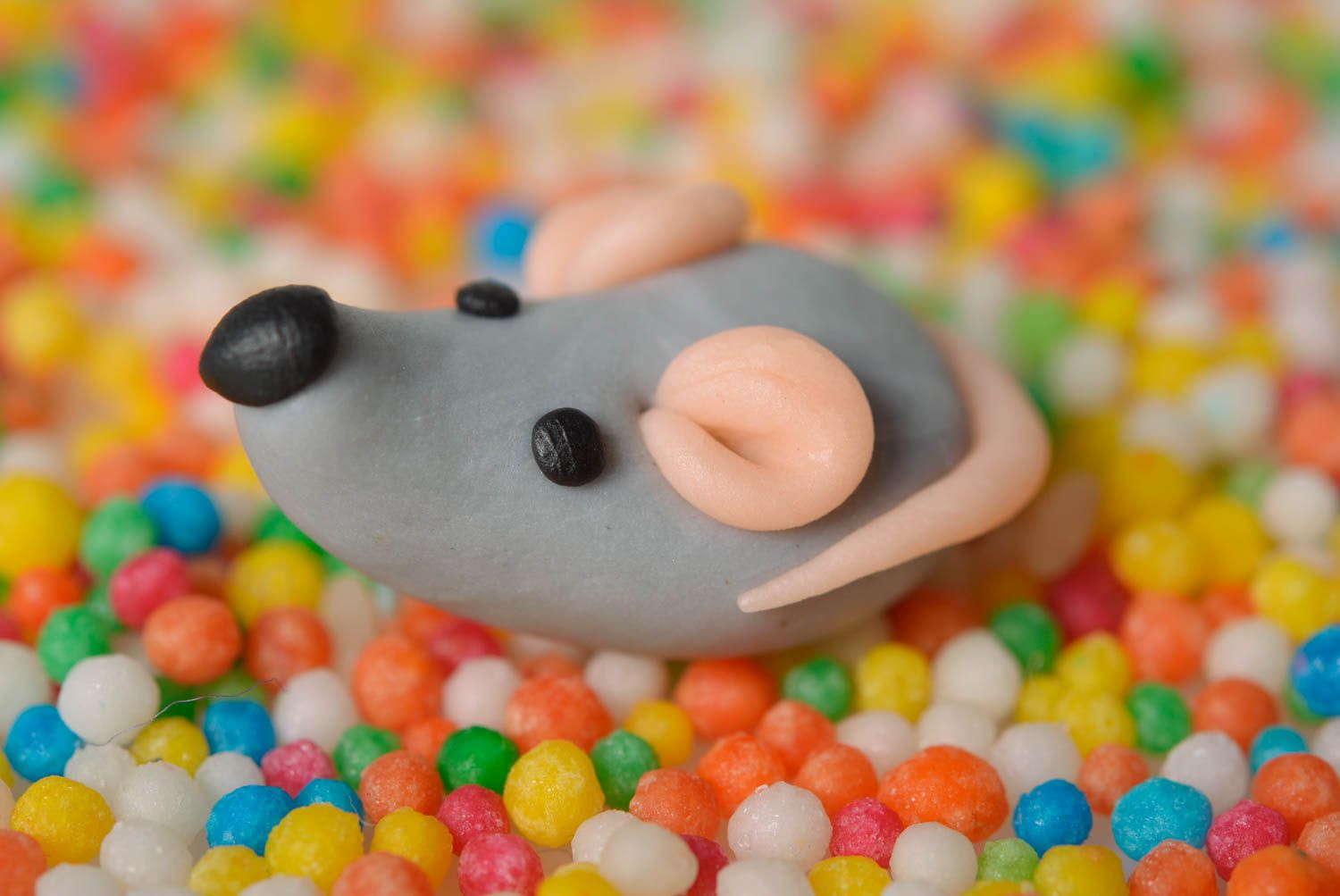 Handmade plastic figurine unusual home decor cute mouse toy children gift photo 3