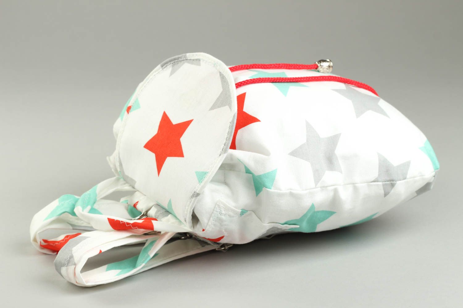 Mochila hecha a mano de textil regalo original bolso para niños con estrellas foto 4
