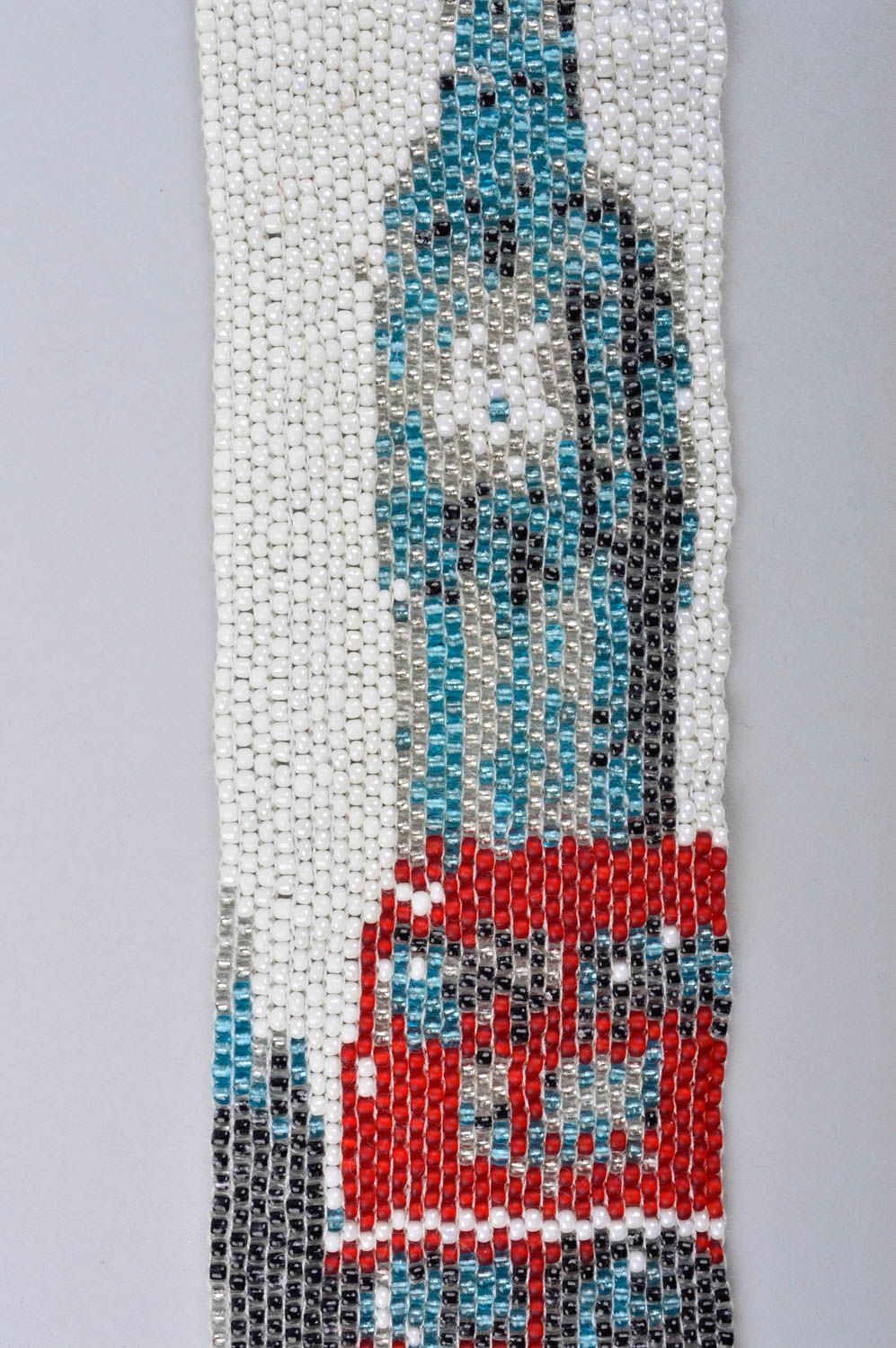 Handmade beaded necklace unusual female tie cute designer accessory gift photo 3