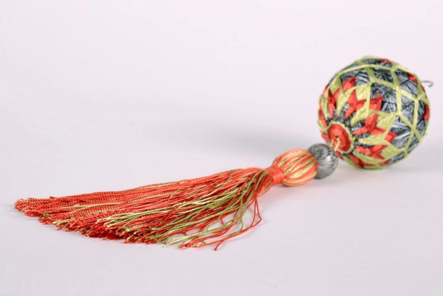 Pingente no estilo oriental Temari brinquedo da árvore bola foto 3