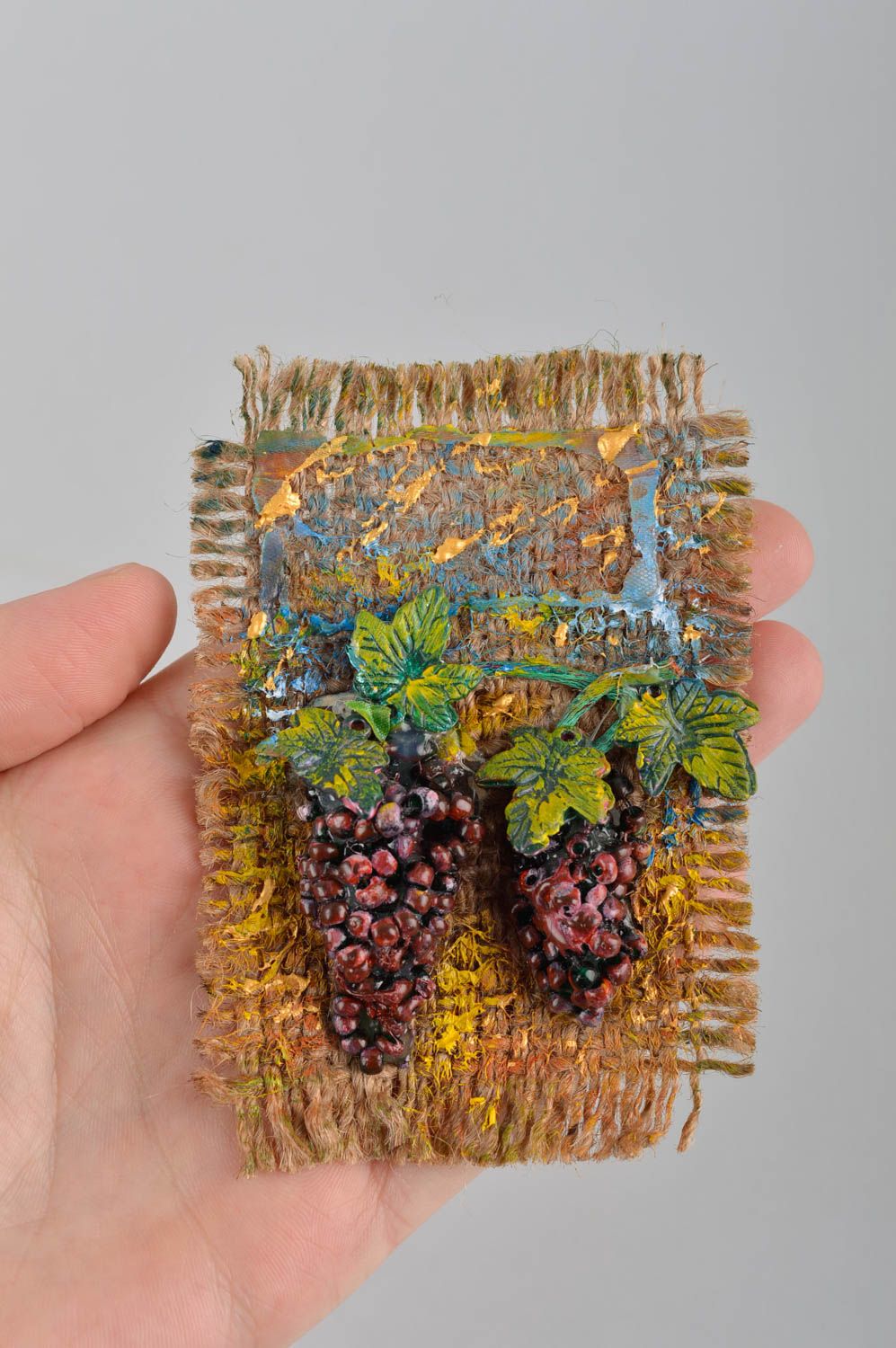 Imán de souvenir hecho a mano de arpillera objeto de decoración regalo original  foto 5