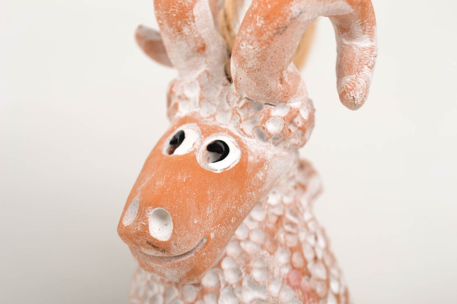Керамический колокольчик фигурка ручной работы набор 2 фигурки животных из глины фото 3