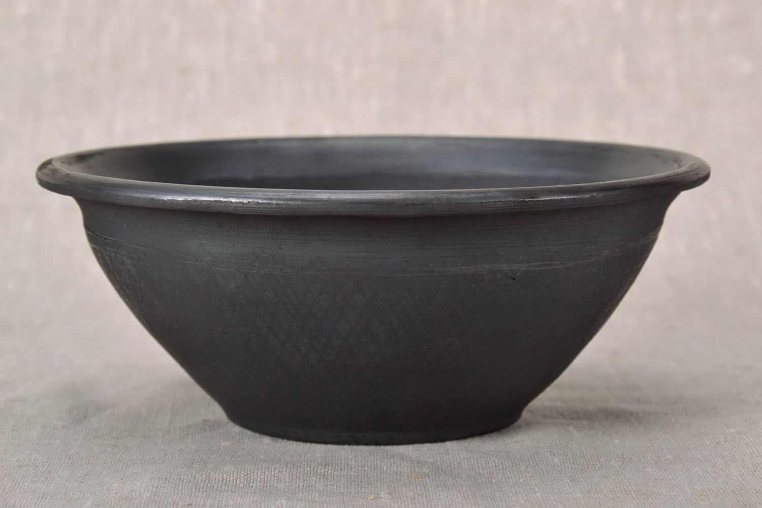 Handmade bowl, black smoke ceramics photo 3