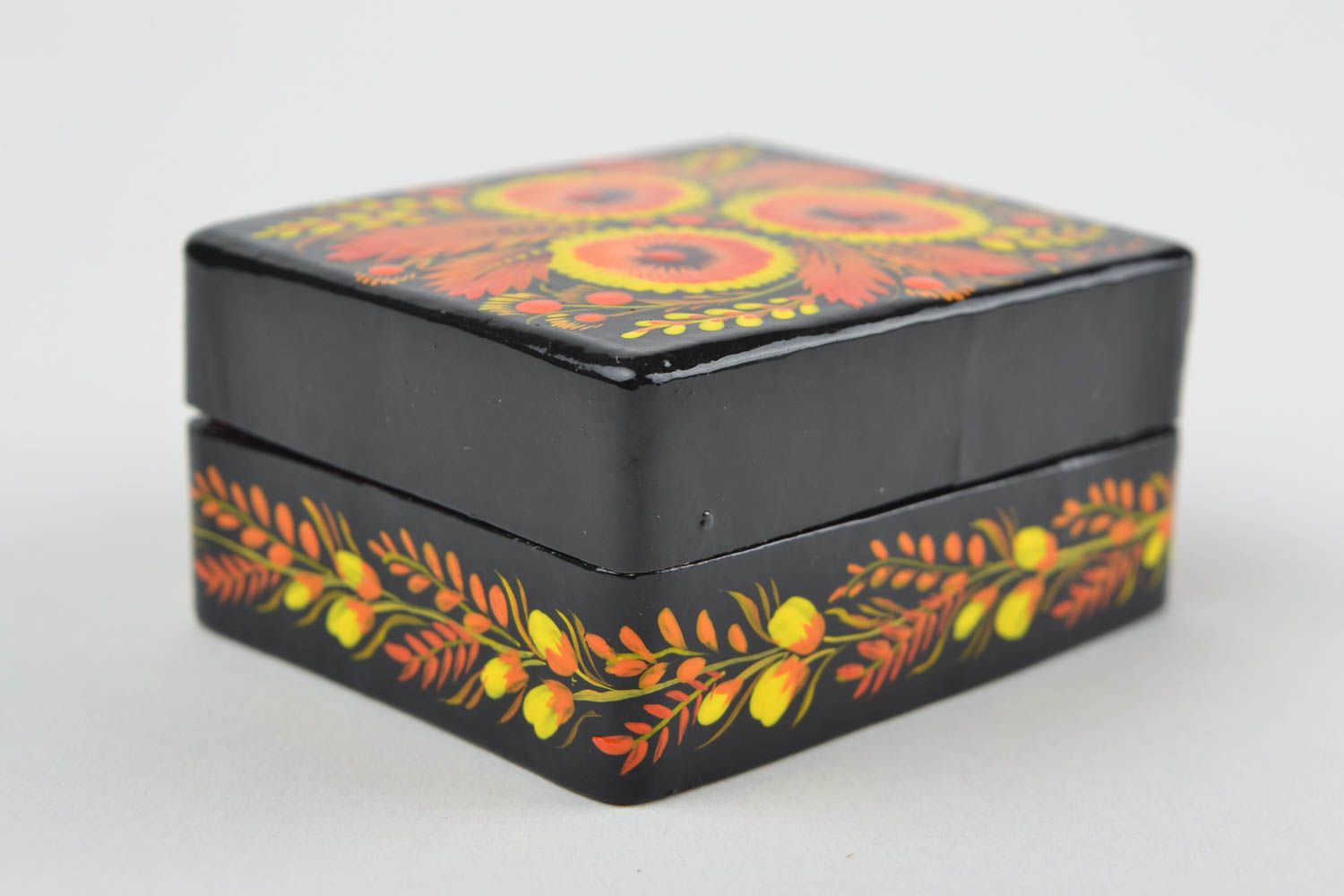 Papier-mache jewelry box handmade painted box for jewelry home decor ideas photo 8