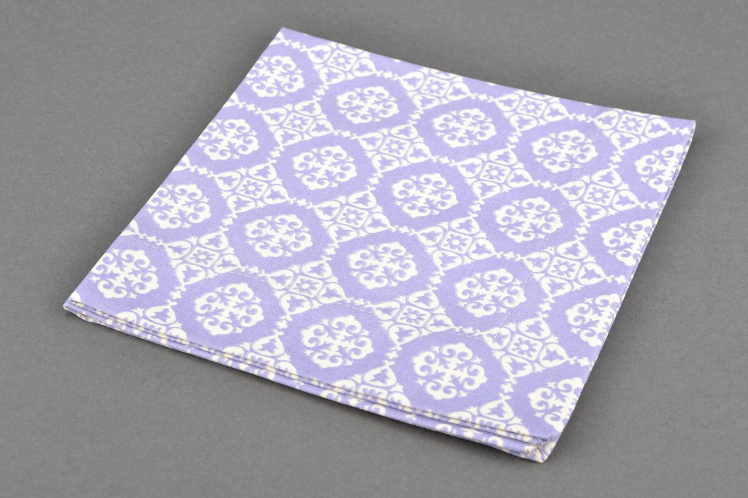 Текстильная салфетка для сервировки стола ручной работы Лаванда-ажур фото 3