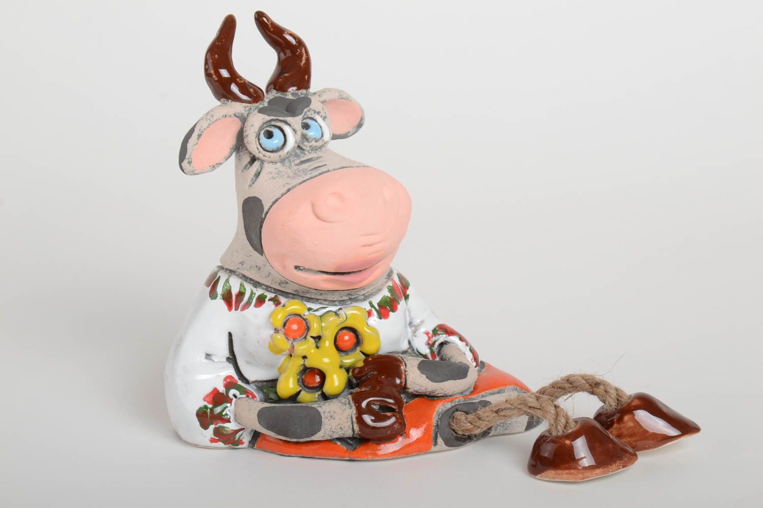 Spardose Kuh handgemachte Keramik Geschenkidee für Kinder Haus Dekoration foto 2