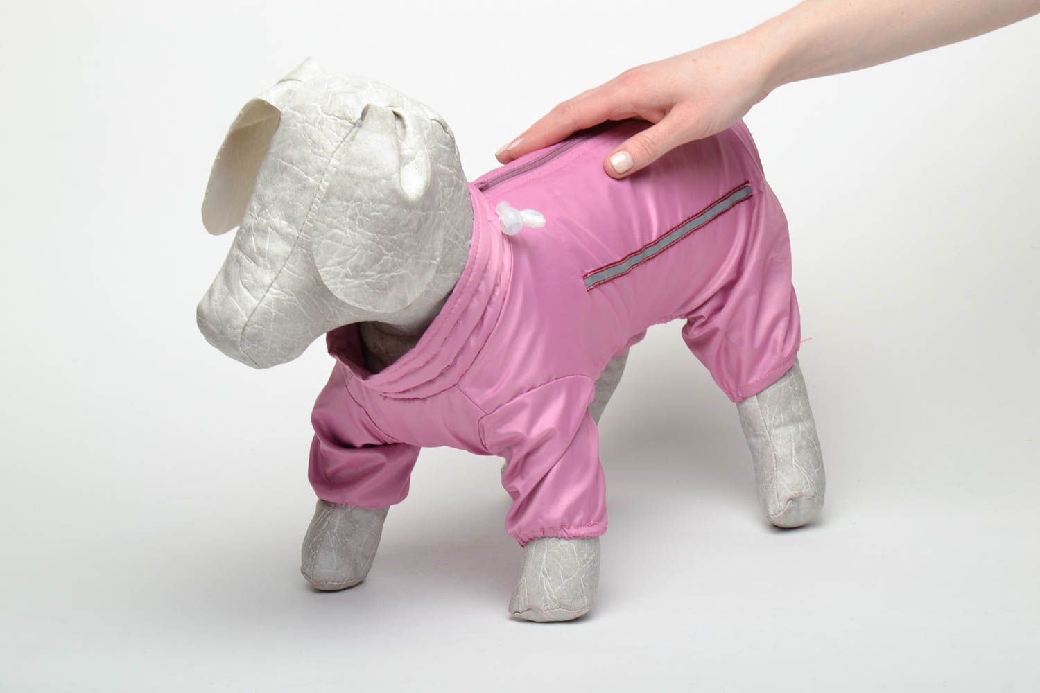 Combinaison rose pour chien polyester photo 2
