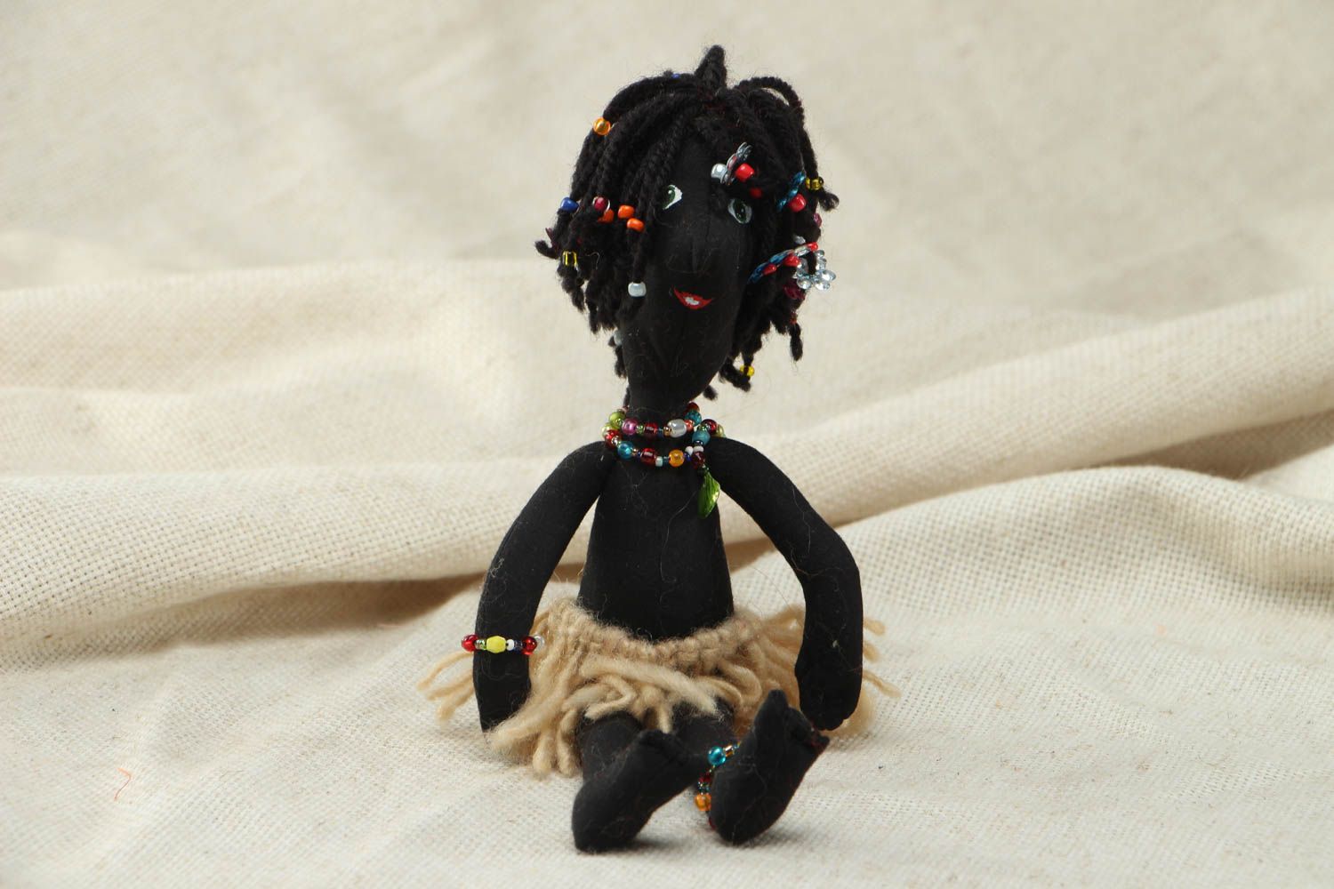 Unusual handmade soft toy Little Papuan photo 1