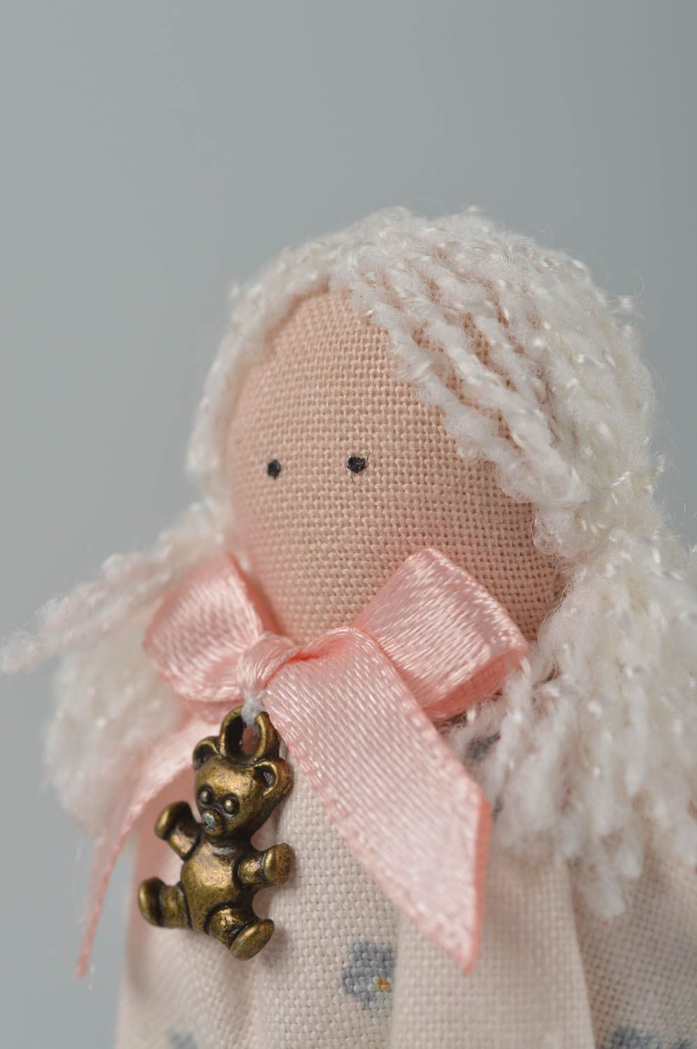 Авторская кукла игрушка ручной работы дизайнерская кукла маленькая хлопковая фото 5