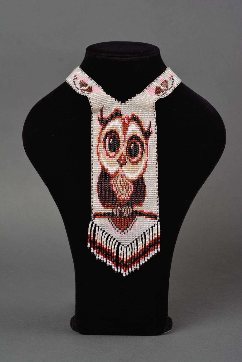 Designer gerdan beaded handmade necklace massive designer stylish jewelry Owl photo 1
