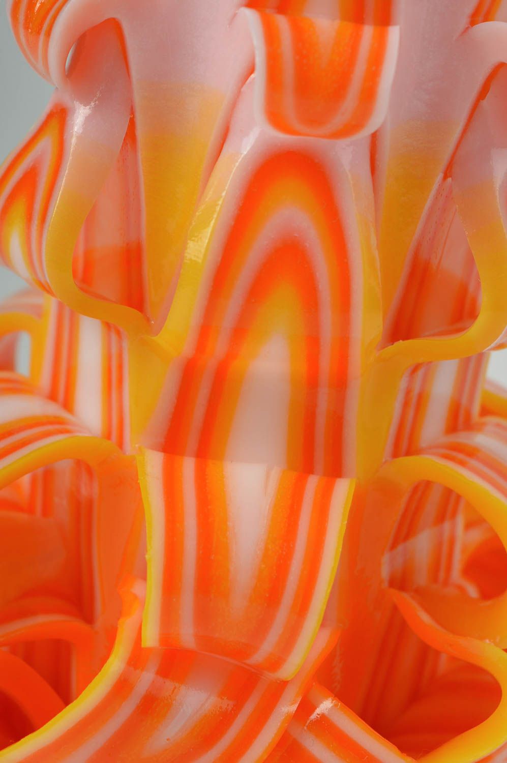 Vela hecha a mano color naranja decoración de casa vela de parafina original foto 4