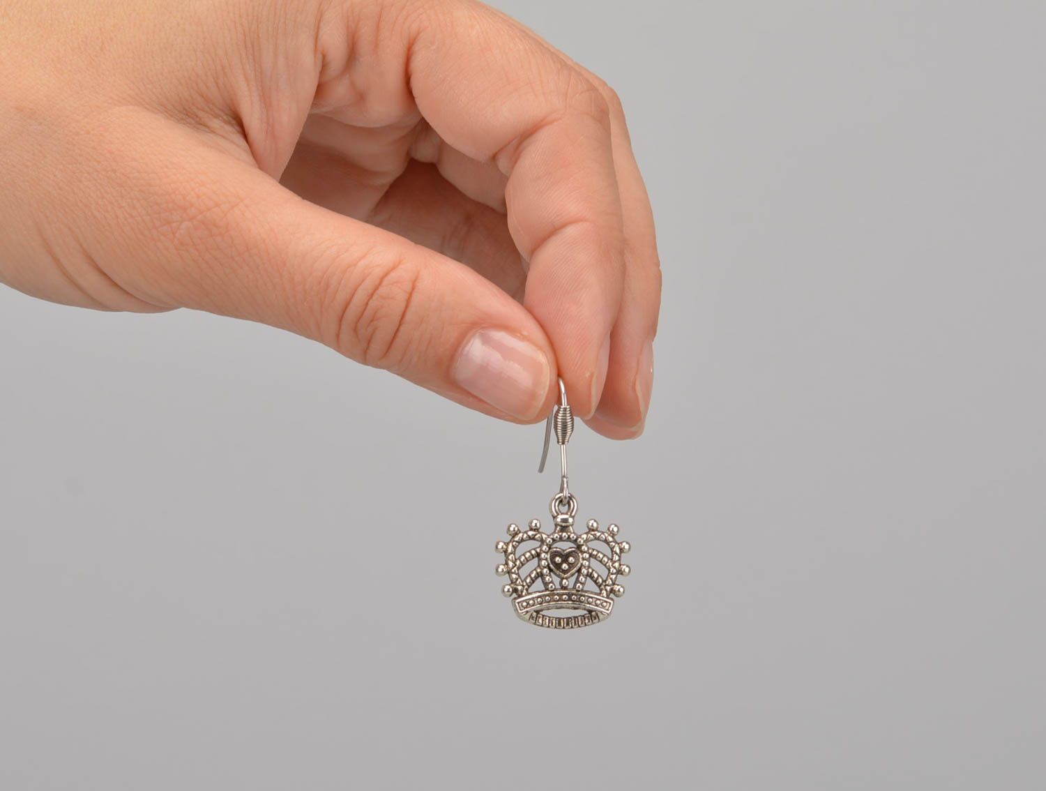 Stylish designer earrings handmade metal jewelry unusual cute accessories photo 2
