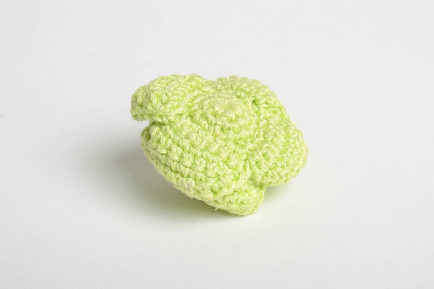Petite peluche Jouet tricot en coton au crochet Chou vert Cadeau enfant photo 3