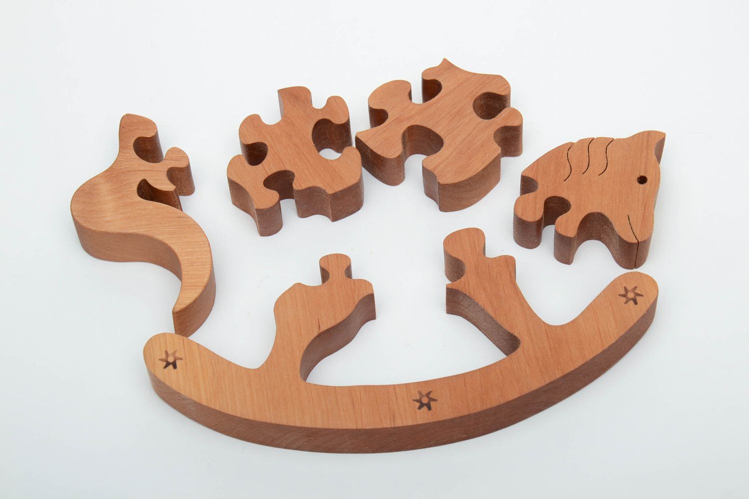 Kinder Puzzles aus Holz Pferd 5 Stück foto 4