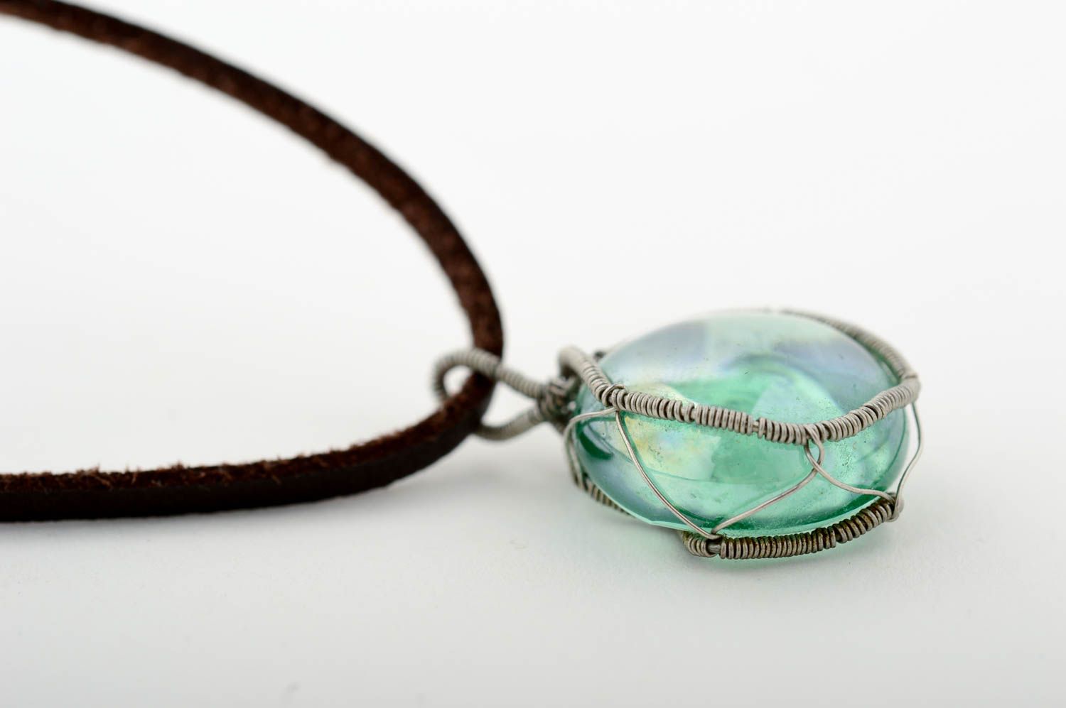 Beautiful handmade glass pendant glass art fashion accessories for girls photo 4