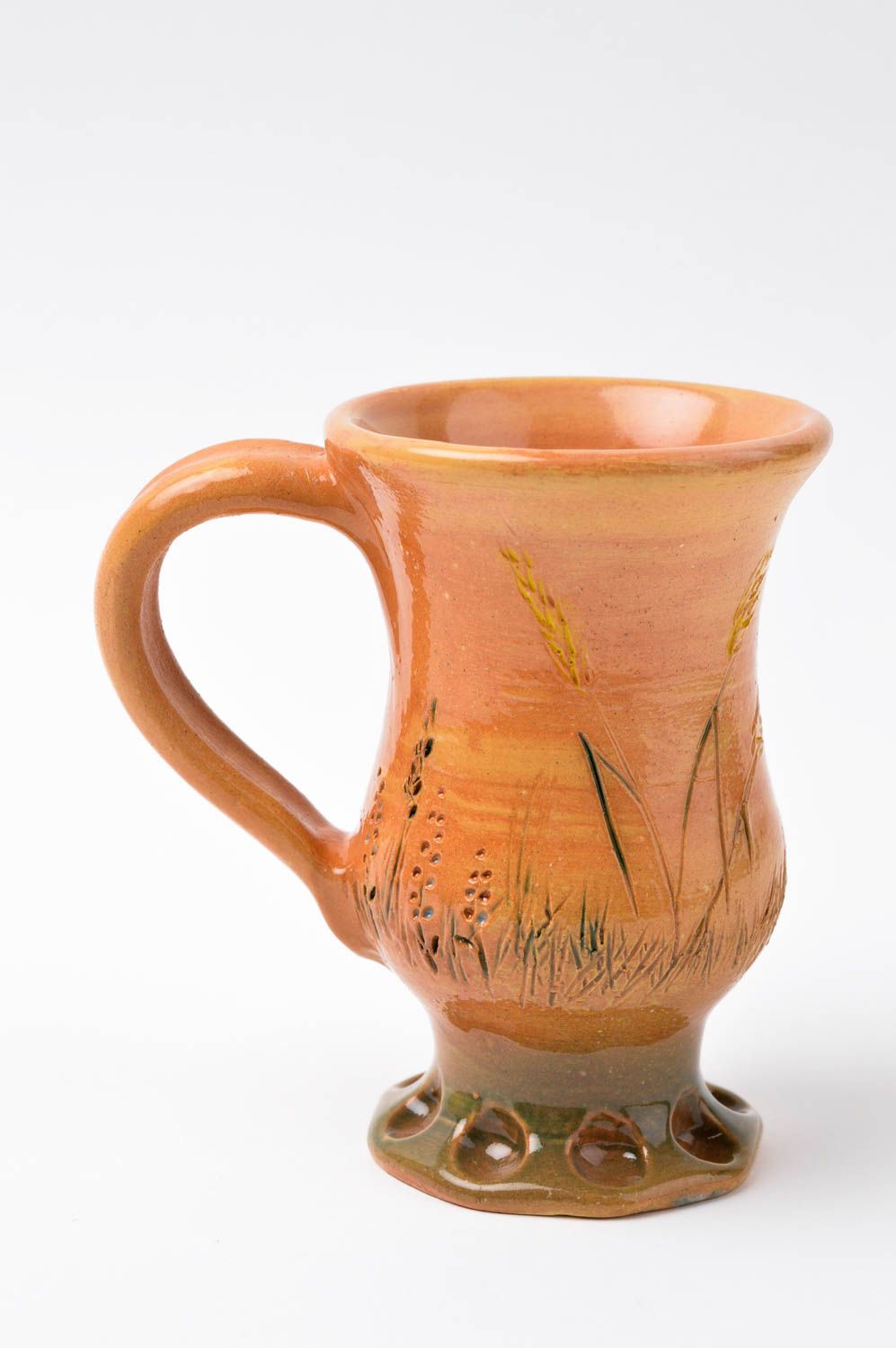 Tasse à thé céramique faite main Mug original gravé marron Cadeau pour amie photo 2